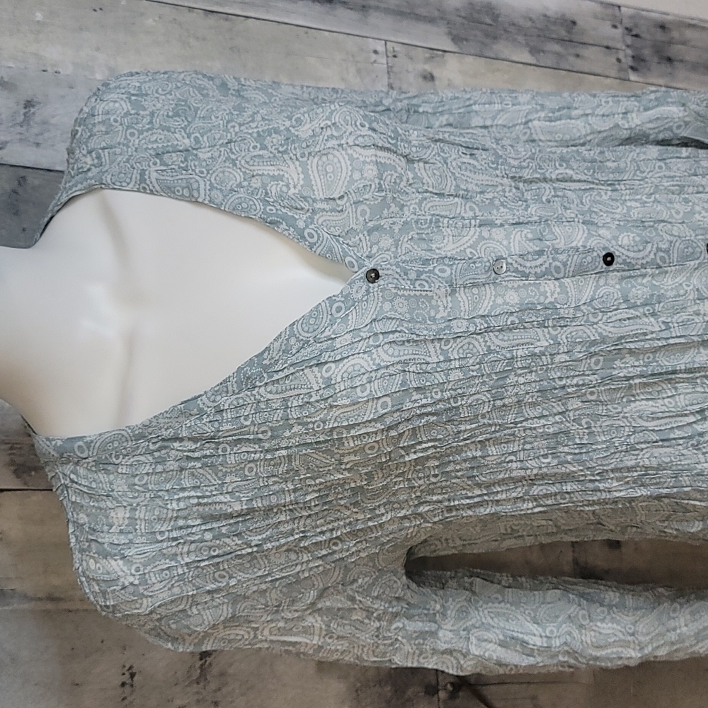 Zara Semi Sheer Wrinkled Button Down Dress - Picture 9 of 16